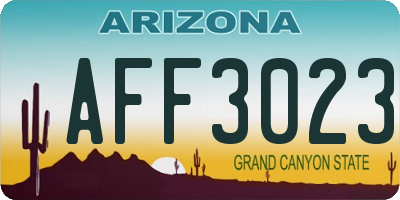 AZ license plate AFF3023