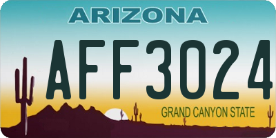 AZ license plate AFF3024