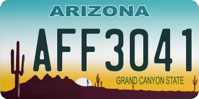 AZ license plate AFF3041