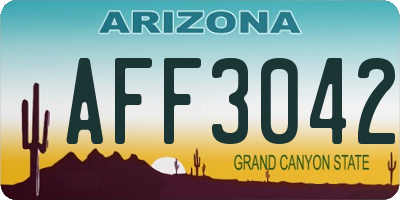 AZ license plate AFF3042