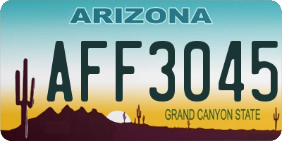 AZ license plate AFF3045