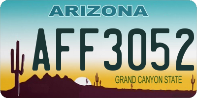 AZ license plate AFF3052