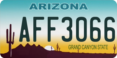 AZ license plate AFF3066
