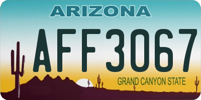 AZ license plate AFF3067