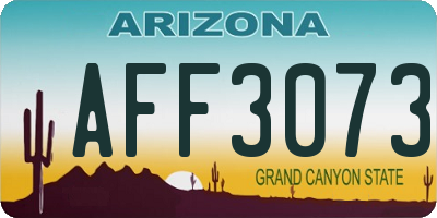 AZ license plate AFF3073