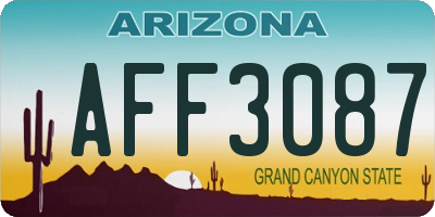 AZ license plate AFF3087