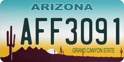 AZ license plate AFF3091