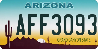 AZ license plate AFF3093