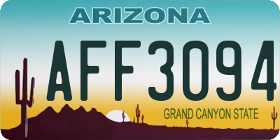 AZ license plate AFF3094