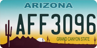 AZ license plate AFF3096