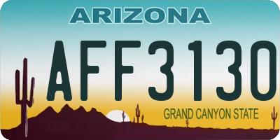 AZ license plate AFF3130