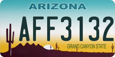 AZ license plate AFF3132