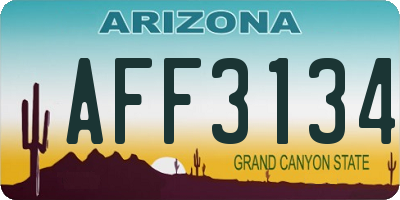 AZ license plate AFF3134