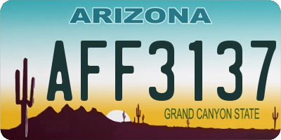 AZ license plate AFF3137