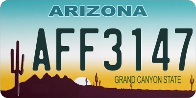 AZ license plate AFF3147