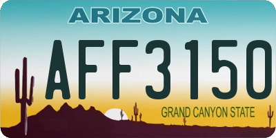 AZ license plate AFF3150