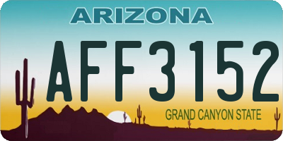 AZ license plate AFF3152