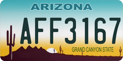 AZ license plate AFF3167