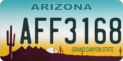 AZ license plate AFF3168