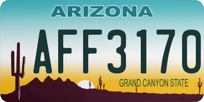AZ license plate AFF3170