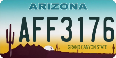 AZ license plate AFF3176