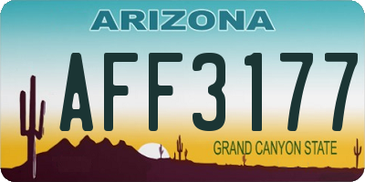 AZ license plate AFF3177