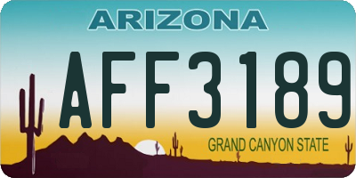 AZ license plate AFF3189