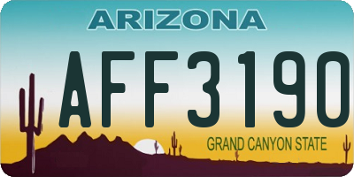 AZ license plate AFF3190