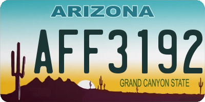 AZ license plate AFF3192
