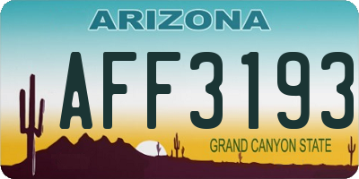 AZ license plate AFF3193