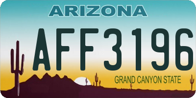 AZ license plate AFF3196