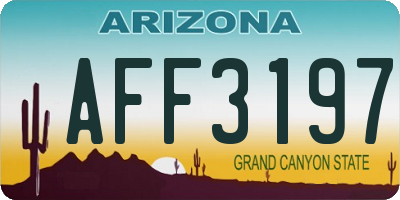 AZ license plate AFF3197