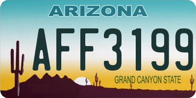 AZ license plate AFF3199
