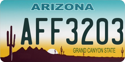 AZ license plate AFF3203