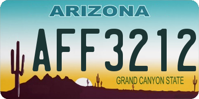AZ license plate AFF3212
