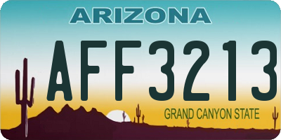 AZ license plate AFF3213