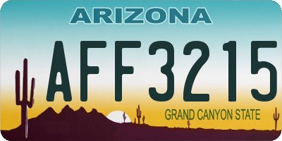 AZ license plate AFF3215