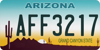 AZ license plate AFF3217