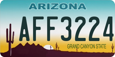 AZ license plate AFF3224