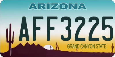 AZ license plate AFF3225