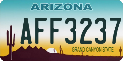 AZ license plate AFF3237