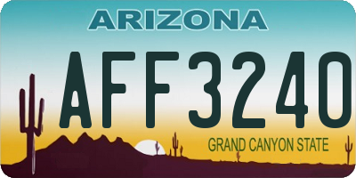 AZ license plate AFF3240