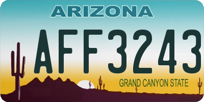 AZ license plate AFF3243