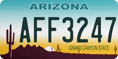 AZ license plate AFF3247