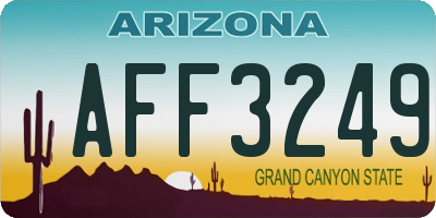 AZ license plate AFF3249