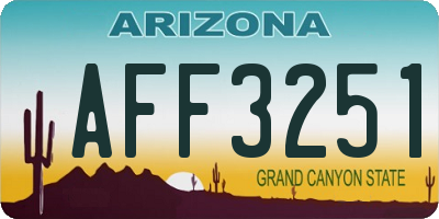 AZ license plate AFF3251