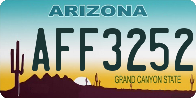 AZ license plate AFF3252
