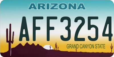 AZ license plate AFF3254