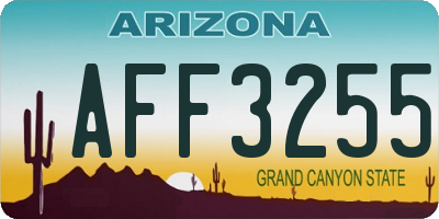 AZ license plate AFF3255