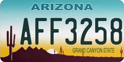 AZ license plate AFF3258